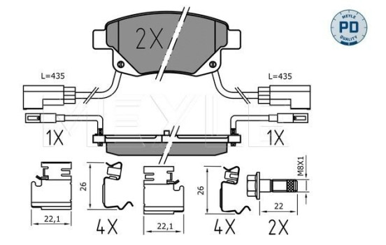 Brake Pad Set, disc brake MEYLE-PD Quality 025 244 8617/PD