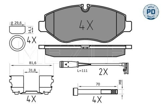 Brake Pad Set, disc brake MEYLE-PD Quality 025 291 9220/PD, Image 2