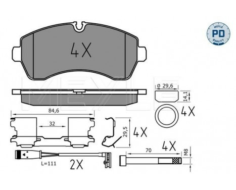 Brake Pad Set, disc brake MEYLE-PD Quality 025 292 0020/PD