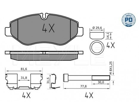 Brake Pad Set, disc brake MEYLE-PD Quality 025 292 2920/PD