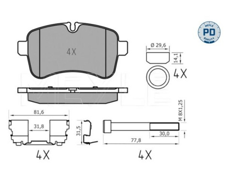 Brake Pad Set, disc brake MEYLE-PD Quality 025 292 3221/PD, Image 2