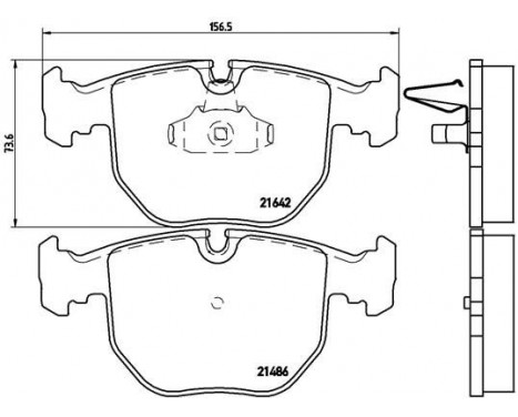 Brake Pad Set, disc brake P 06 021 Brembo, Image 2