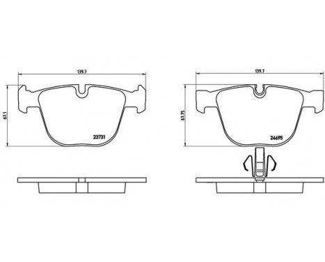 Brake Pad Set, disc brake P 06 053 Brembo, Image 2