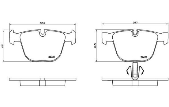 Brake Pad Set, disc brake P 06 053 Brembo, Image 2