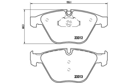Brake Pad Set, disc brake P 06 054 Brembo, Image 2