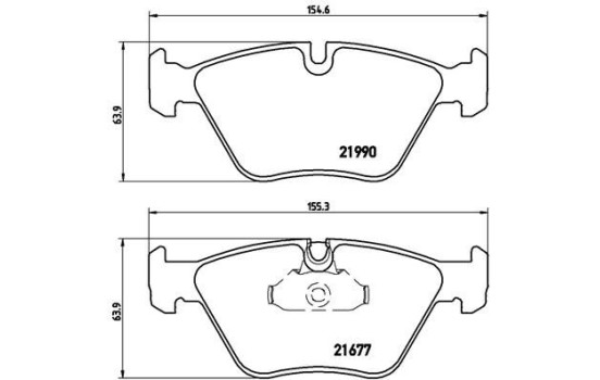 Brake Pad Set, disc brake P 06 065 Brembo, Image 2