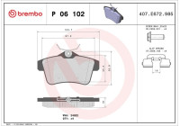 Brake Pad Set, disc brake P 06 102 Brembo