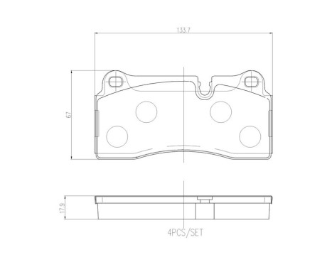 Brake pad set, disc brake P 06 111 Brembo, Image 2