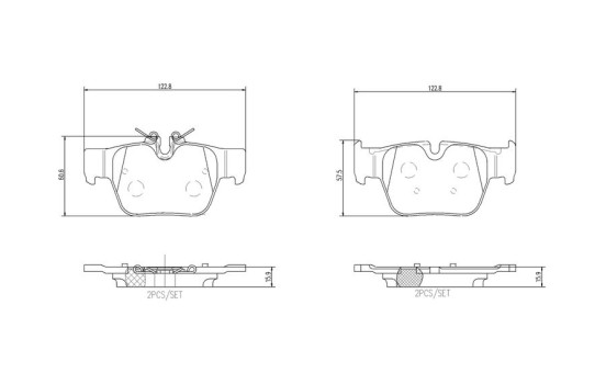 Brake pad set, disc brake P 06 117 Brembo, Image 4