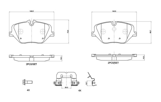 Brake pad set, disc brake P 06 121 Brembo, Image 4
