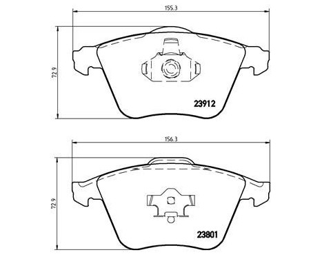 Brake Pad Set, disc brake P 10 012 Brembo, Image 2