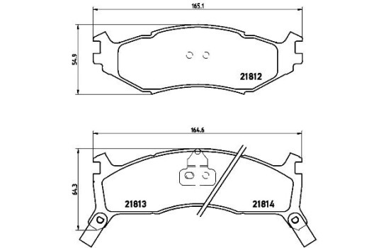 Brake Pad Set, disc brake P 11 006 Brembo, Image 2