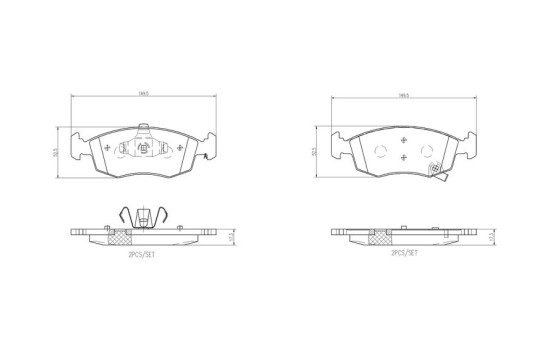 Brake Pad Set, disc brake P 11 031 Brembo, Image 2