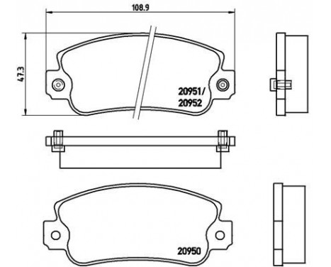 Brake Pad Set, disc brake P 23 013 Brembo, Image 2