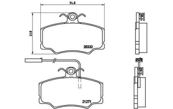 Brake Pad Set, disc brake P 23 048 Brembo, Image 2