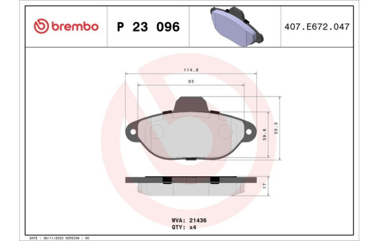 Brake Pad Set, disc brake P 23 096 Brembo, Image 5