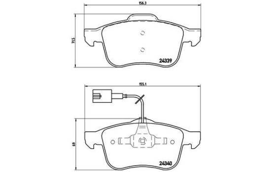 Brake Pad Set, disc brake P 23 103 Brembo, Image 2