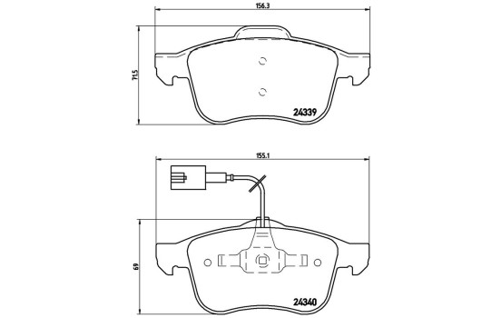 Brake Pad Set, disc brake P 23 103 Brembo, Image 3