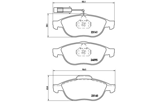 Brake Pad Set, disc brake P 23 114 Brembo, Image 3