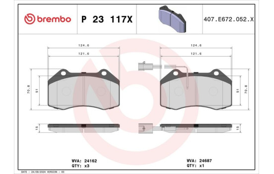 Brake pad set, disc brake P 23 117X Brembo, Image 4