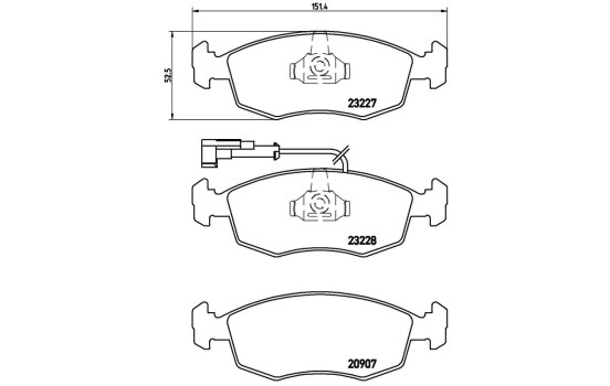 Brake Pad Set, disc brake P 23 121 Brembo, Image 2