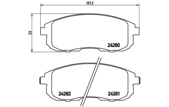 Brake Pad Set, disc brake P 23 126 Brembo, Image 2