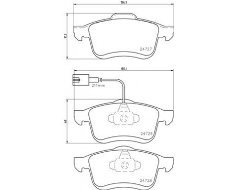 Brake Pad Set, disc brake P 23 130 Brembo, Image 2