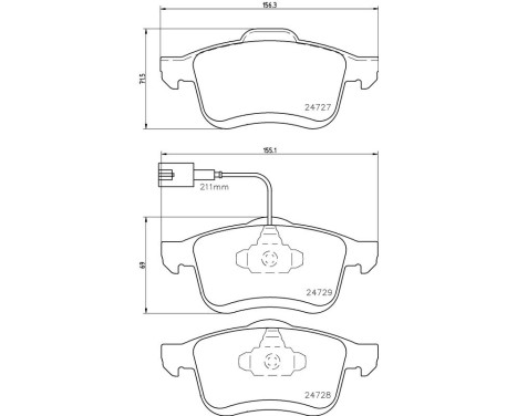Brake Pad Set, disc brake P 23 130 Brembo, Image 3