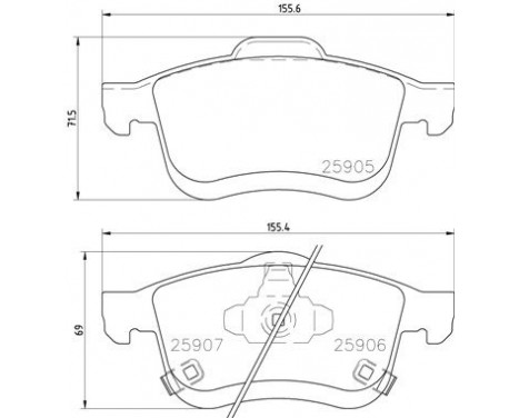 Brake Pad Set, disc brake P 23 167 Brembo, Image 2