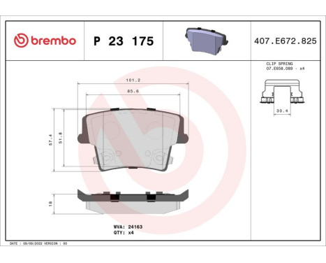 Brake Pad Set, disc brake P 23 175 Brembo, Image 3