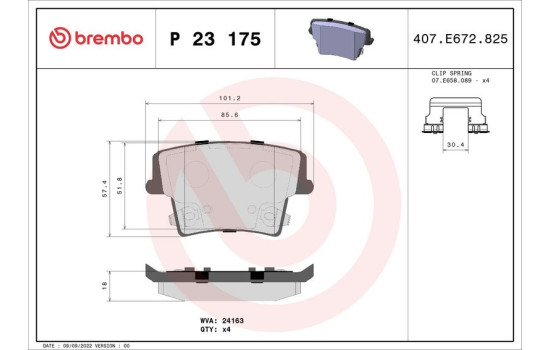 Brake Pad Set, disc brake P 23 175 Brembo, Image 2