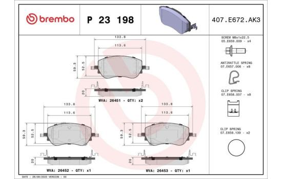 Brake pad set, disc brake P 23 198 Brembo, Image 4