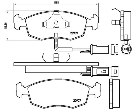 Brake Pad Set, disc brake P 24 007 Brembo, Image 2