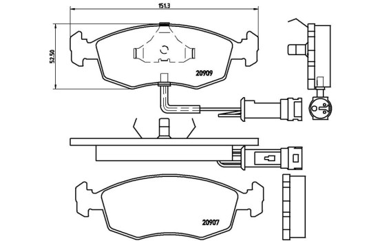 Brake Pad Set, disc brake P 24 007 Brembo, Image 2