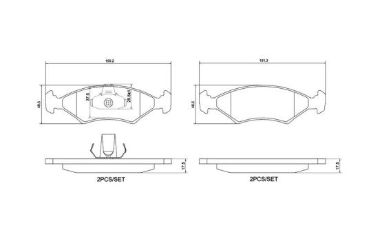 Brake Pad Set, disc brake P 24 043 Brembo, Image 2