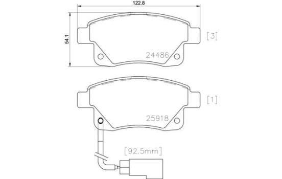 Brake Pad Set, disc brake P 24 066 Brembo, Image 2