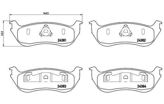 Brake Pad Set, disc brake P 24 068 Brembo, Image 3
