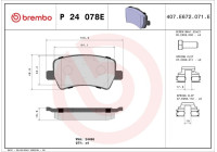 Brake pad set, disc brake P 24 078E Brembo
