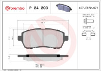 Brake Pad Set, disc brake P 24 203 Brembo