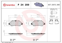 Brake Pad Set, disc brake P 24 209 Brembo