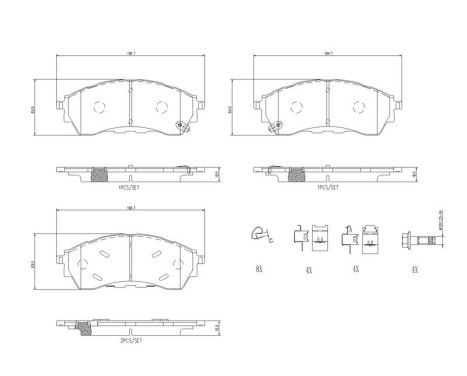 Brake pad set, disc brake P 24 225 Brembo, Image 2
