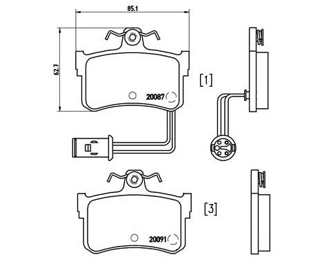 Brake Pad Set, disc brake P 28 015 Brembo, Image 2