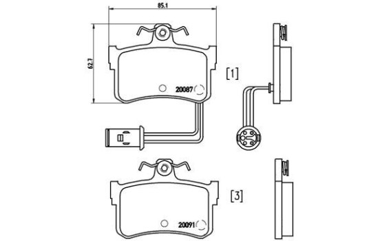 Brake Pad Set, disc brake P 28 015 Brembo, Image 2