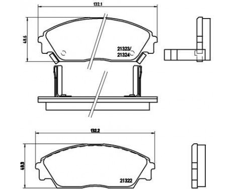 Brake Pad Set, disc brake P 28 016 Brembo, Image 2