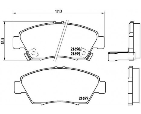 Brake Pad Set, disc brake P 28 024 Brembo, Image 2