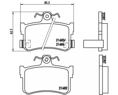 Brake Pad Set, disc brake P 28 027 Brembo, Image 2