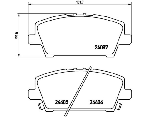 Brake Pad Set, disc brake P 28 037 Brembo, Image 3