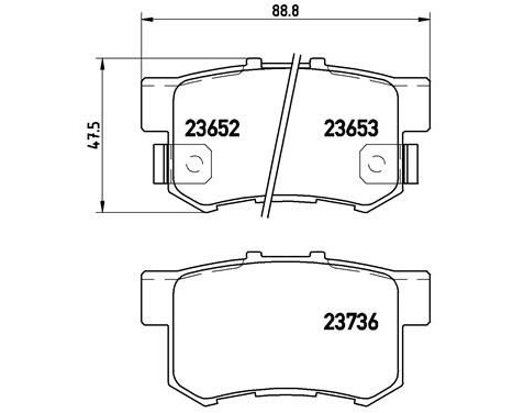 Brake Pad Set, disc brake P 28 039 Brembo, Image 2