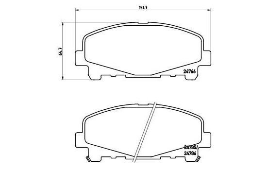 Brake Pad Set, disc brake P 28 043 Brembo, Image 2