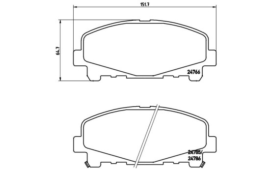 Brake Pad Set, disc brake P 28 043 Brembo, Image 3